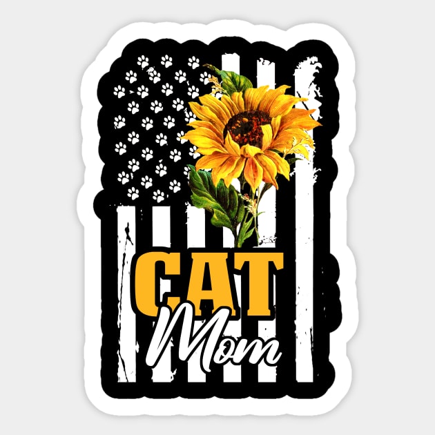 Flag American Cat Mom Sticker by Pelman